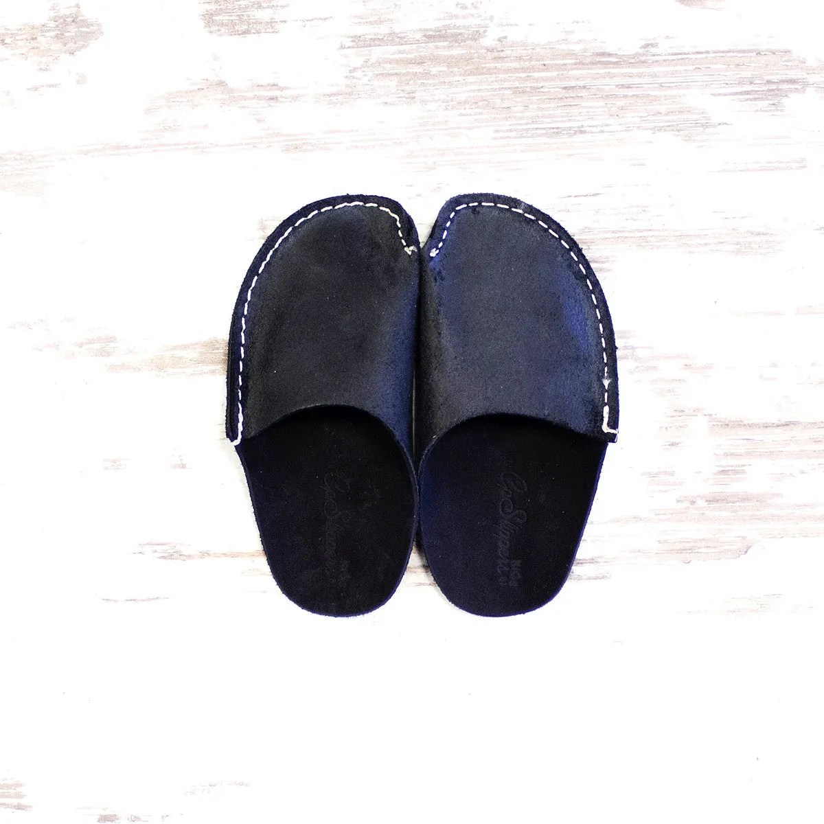 Black CP Slippers Kids Minimalist