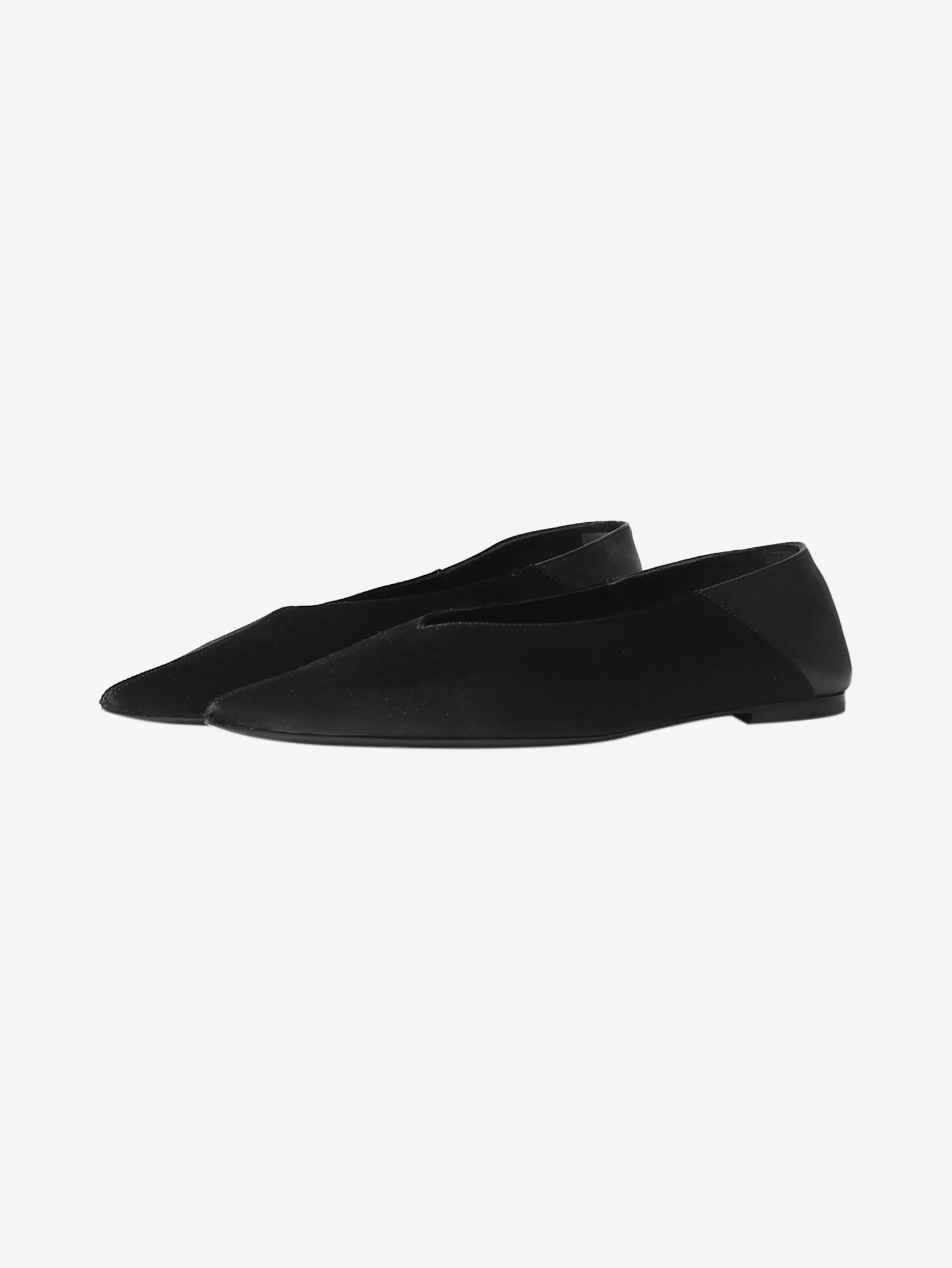 Black Nour satin slippers - size EU 37.5