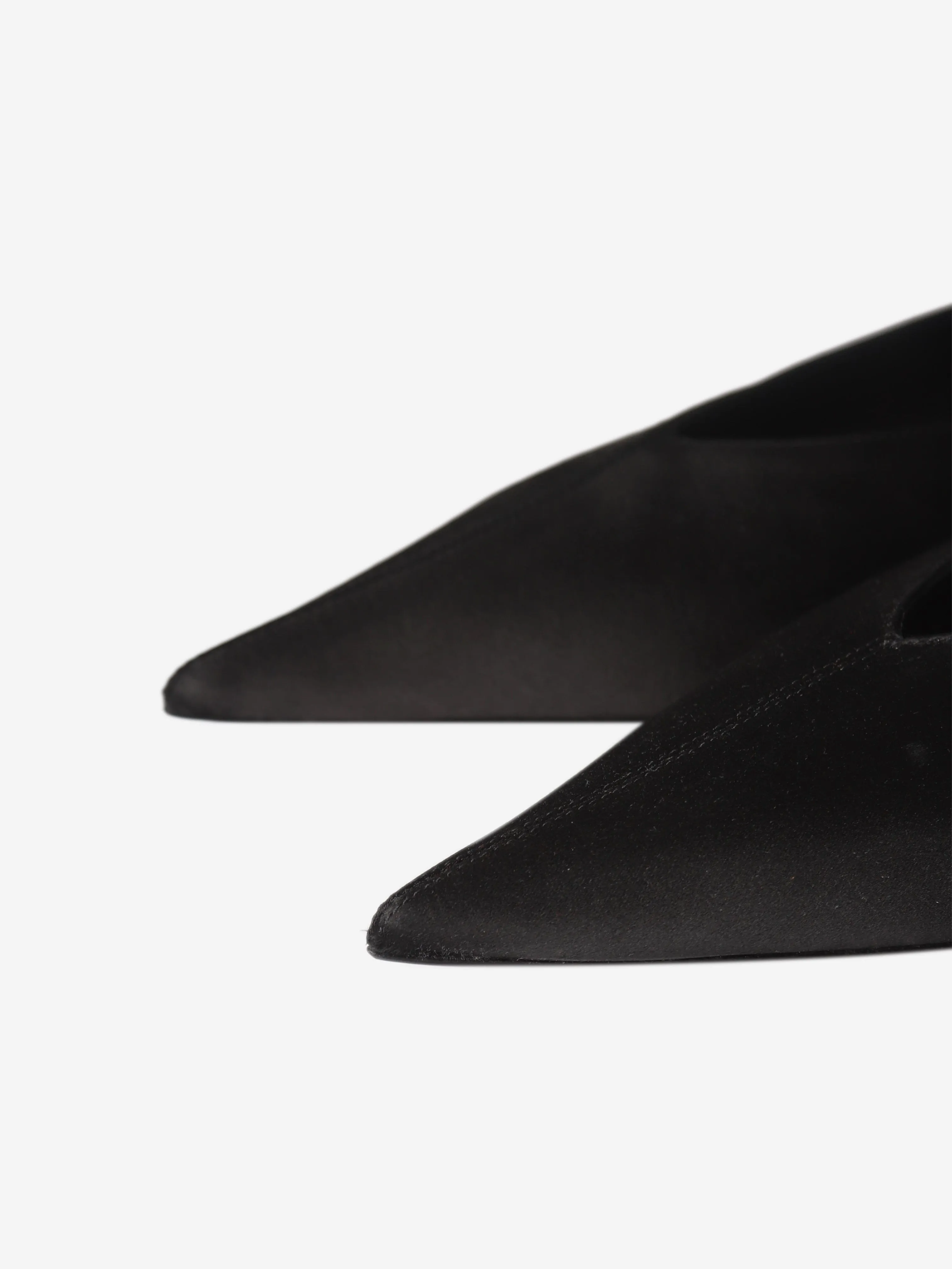 Black Nour satin slippers - size EU 37.5