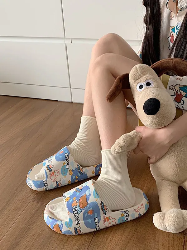 Blue Cartoon Bear Bath Lounge Slipper