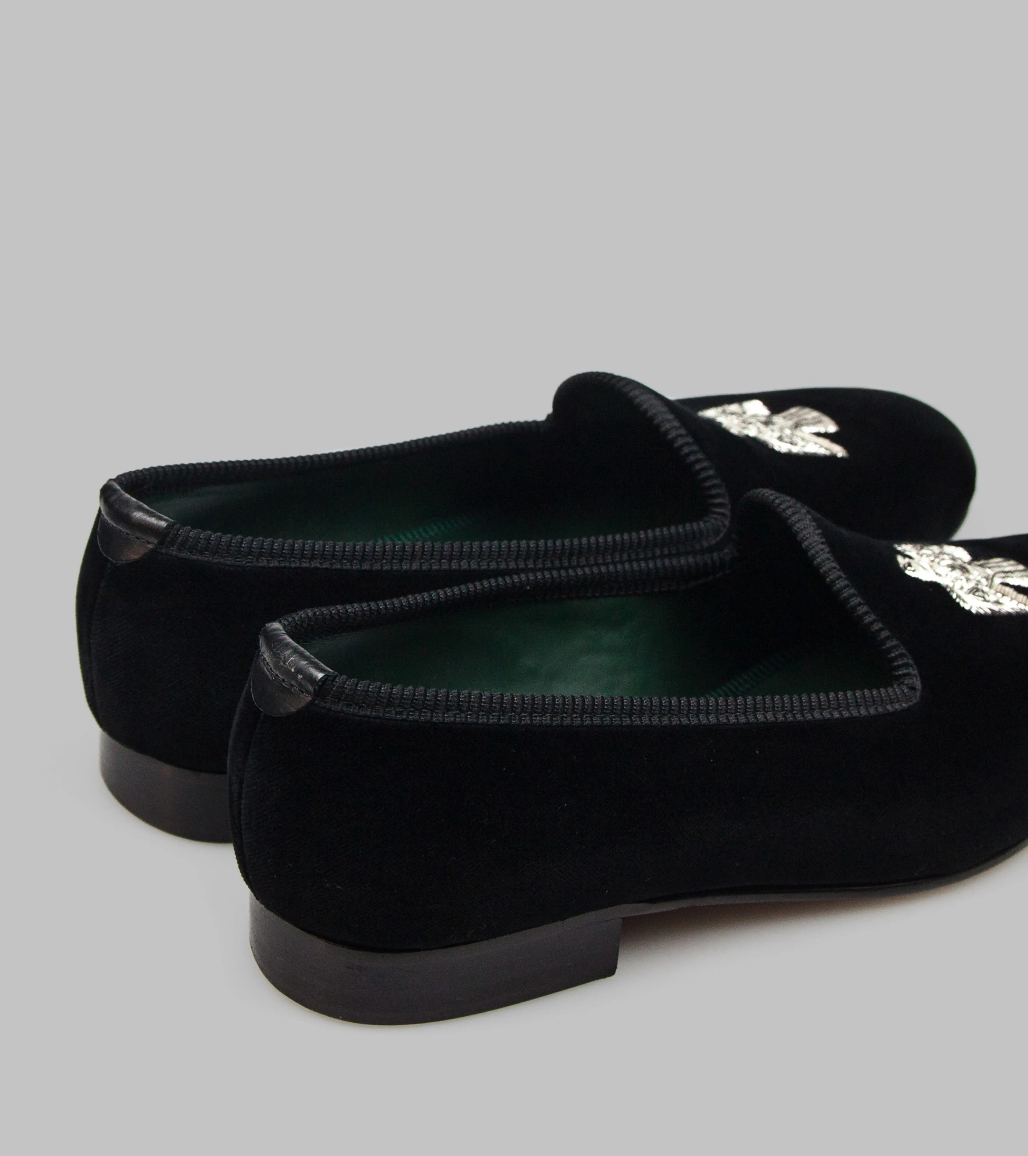 Bryceland's x Bowhill & Elliott Velvet Slippers Black