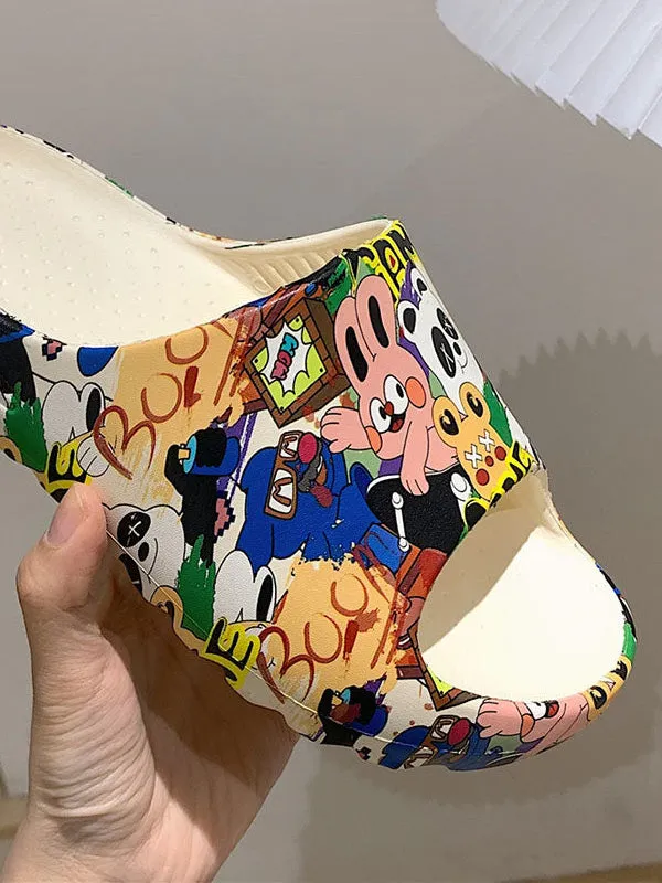 Cartoon Animal Doodle Slippers