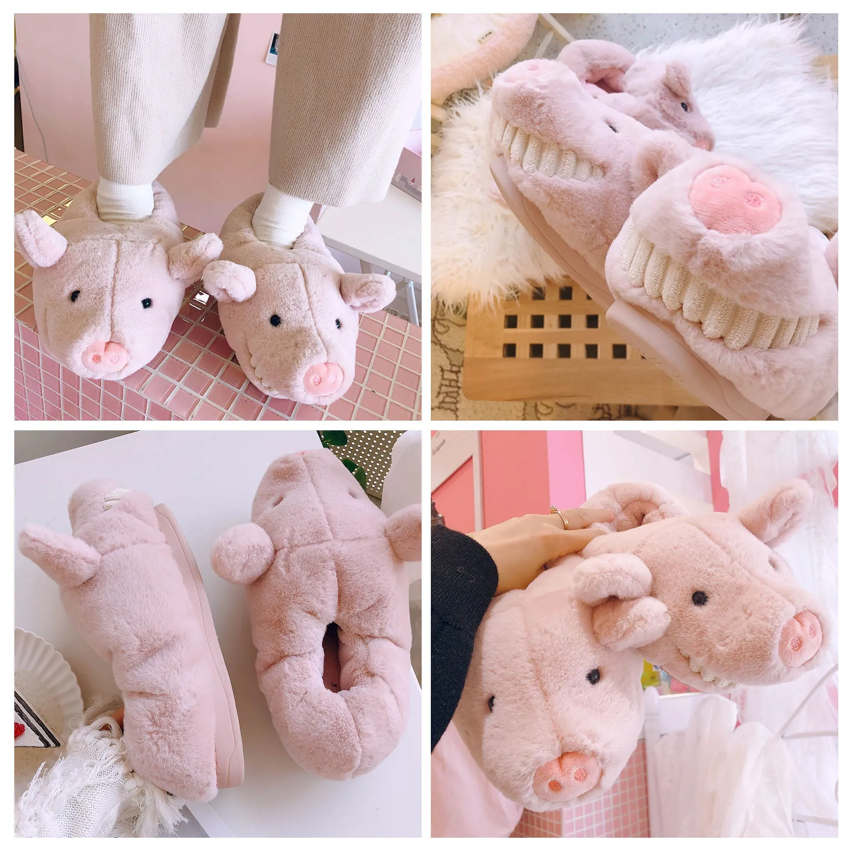 Cartoon piglet cotton slippers PL50046