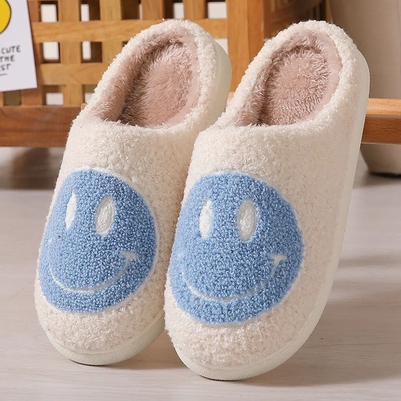 Cixi Uno Shoes New Goods Side Slit Smiley Couple Cotton Slippers Home Women&#039;s Cartoon Slippers