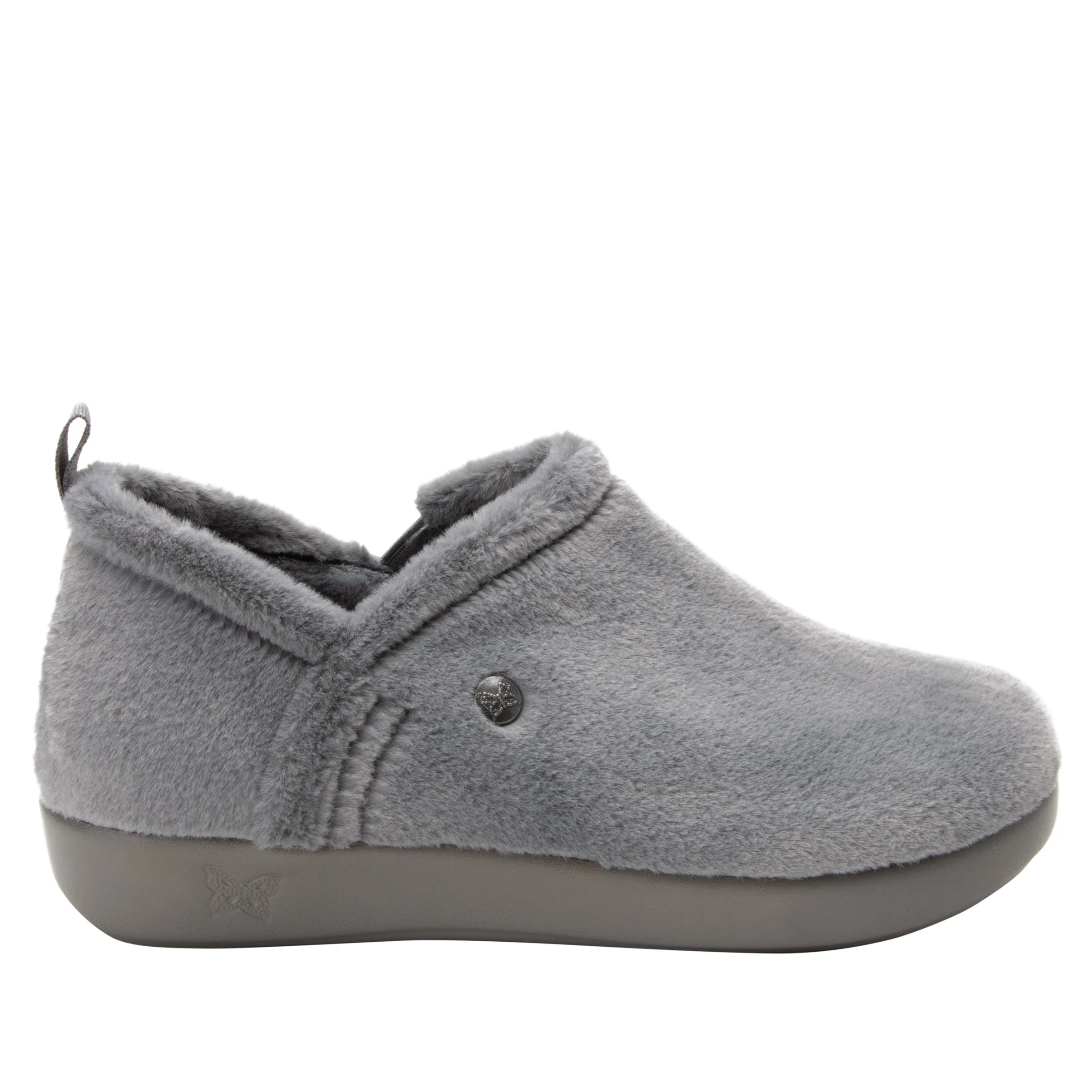 Cozee Fuzzy Wuzzy Grey Slipper