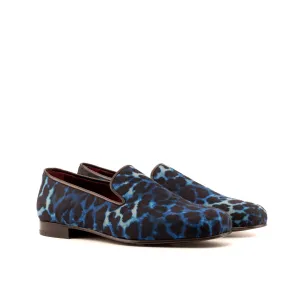 DapperFam Enzo in Black / Leopard Men's Sartorial Slipper