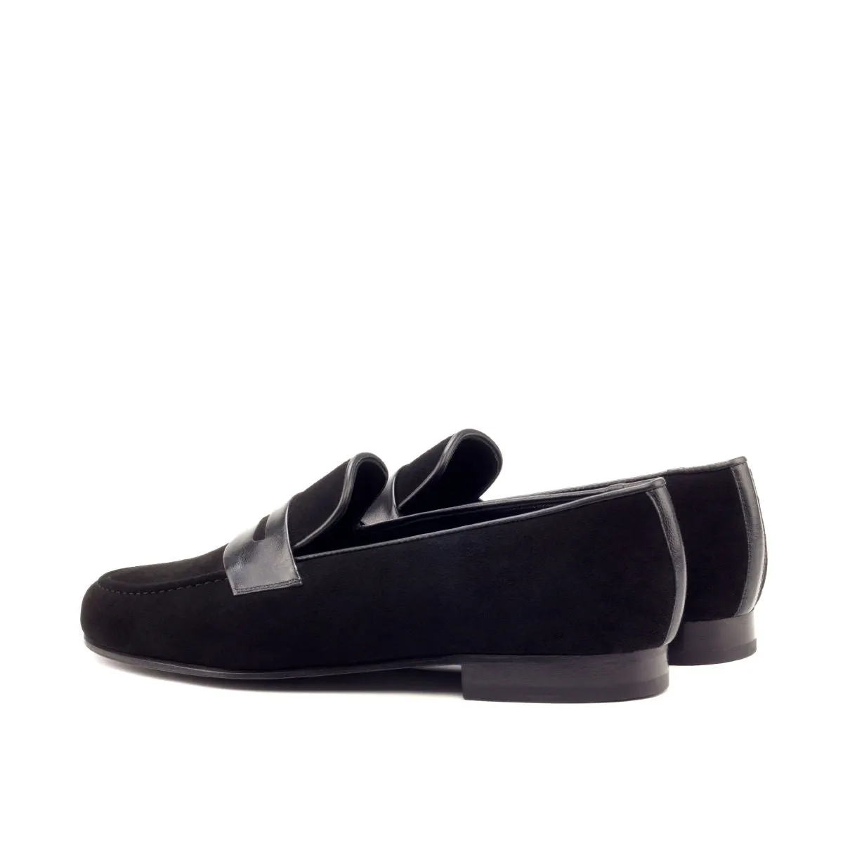 DapperFam Enzo in Black Men's Suede Slipper