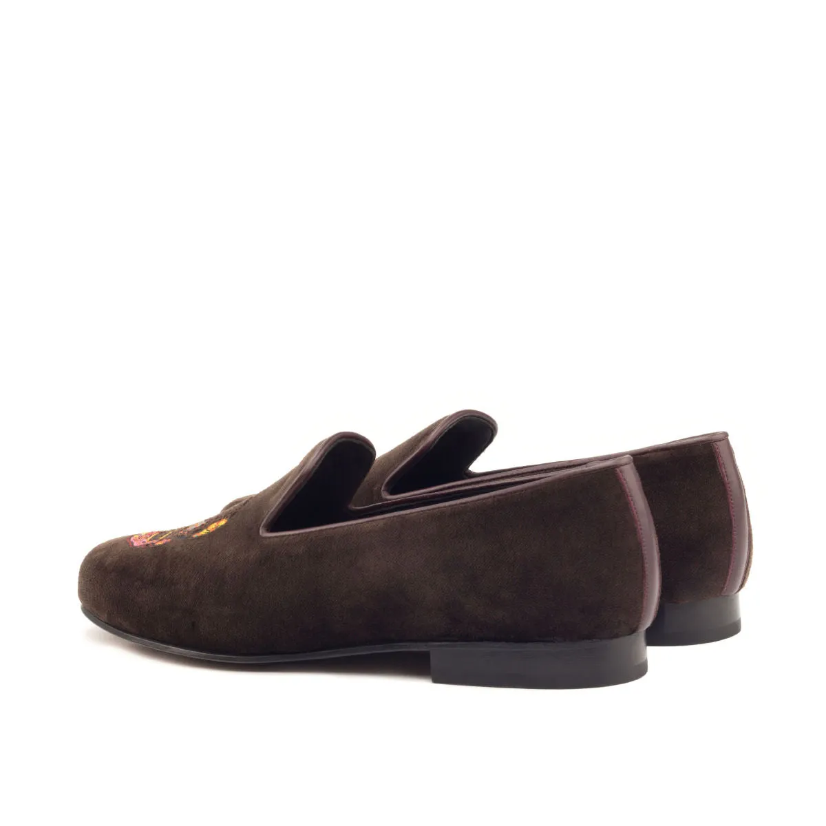 DapperFam Enzo in Brown Men's Velvet Slipper