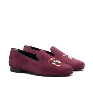 DapperFam Enzo in Wine Men's Suede Slipper