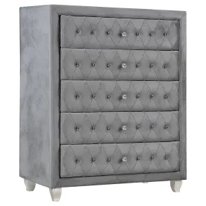 Deanna 5-drawer Rectangular Chest Grey