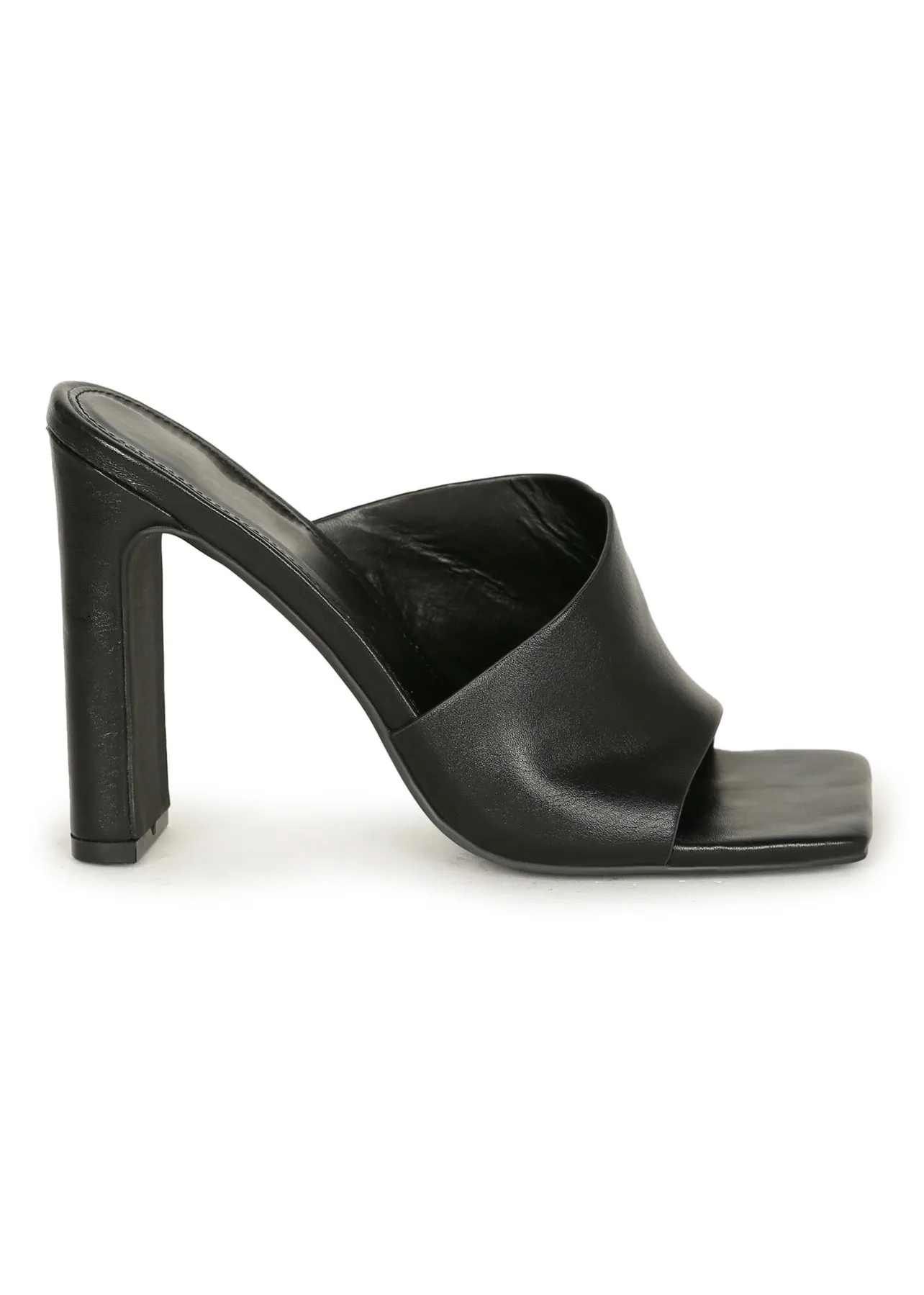 Emmeline Simple Slip On Square Toe Mule Heels