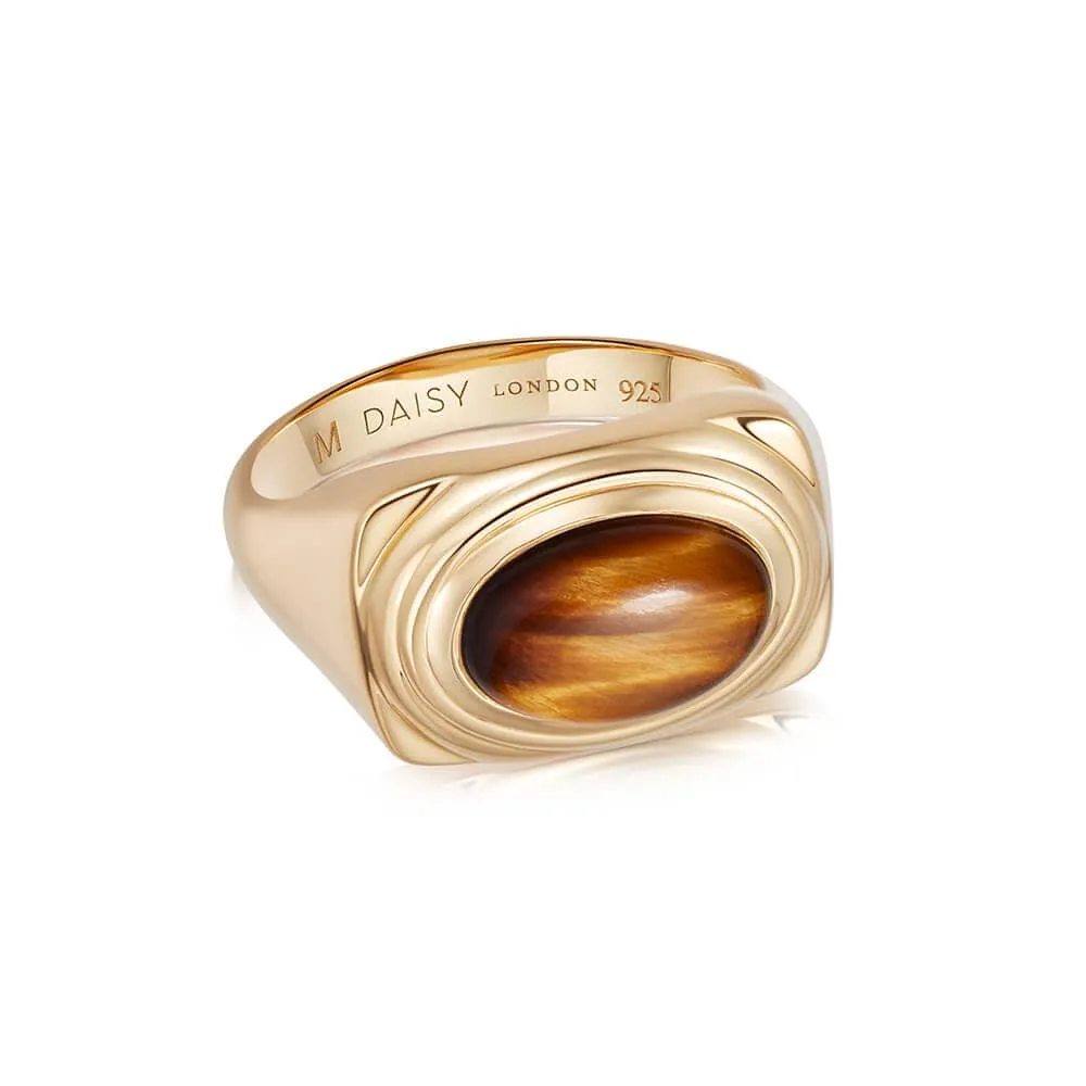 Gemstone Bold Ring 18ct Gold Plate