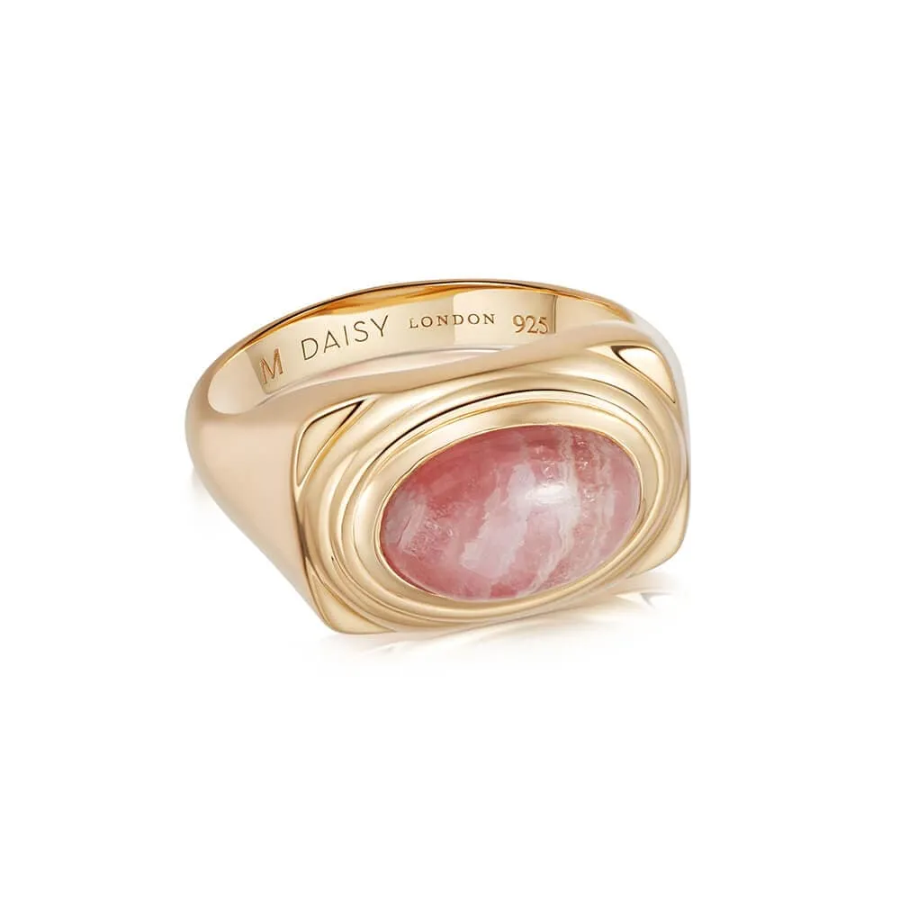 Gemstone Bold Ring 18ct Gold Plate