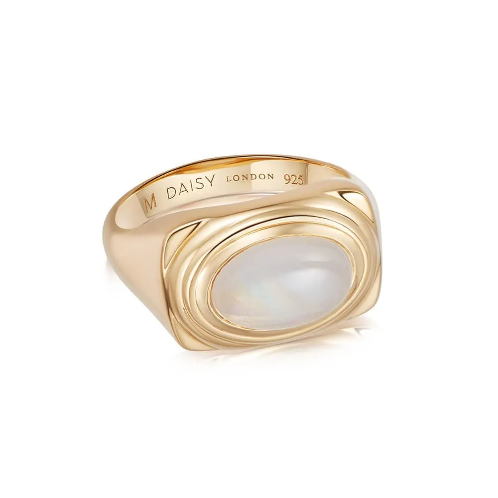 Gemstone Bold Ring 18ct Gold Plate