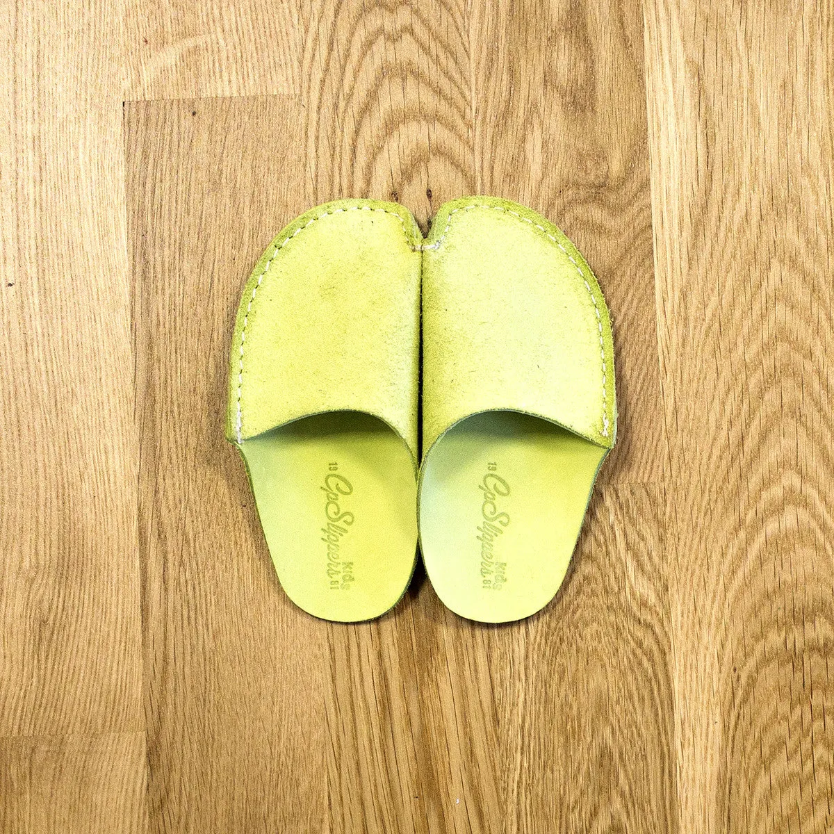 Green CP Slippers Kids Minimalist