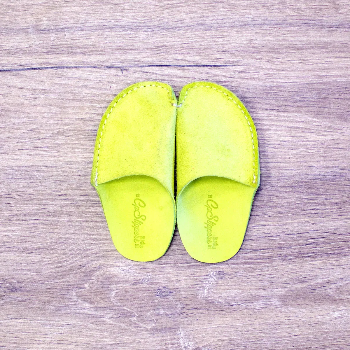 Green CP Slippers Kids Minimalist