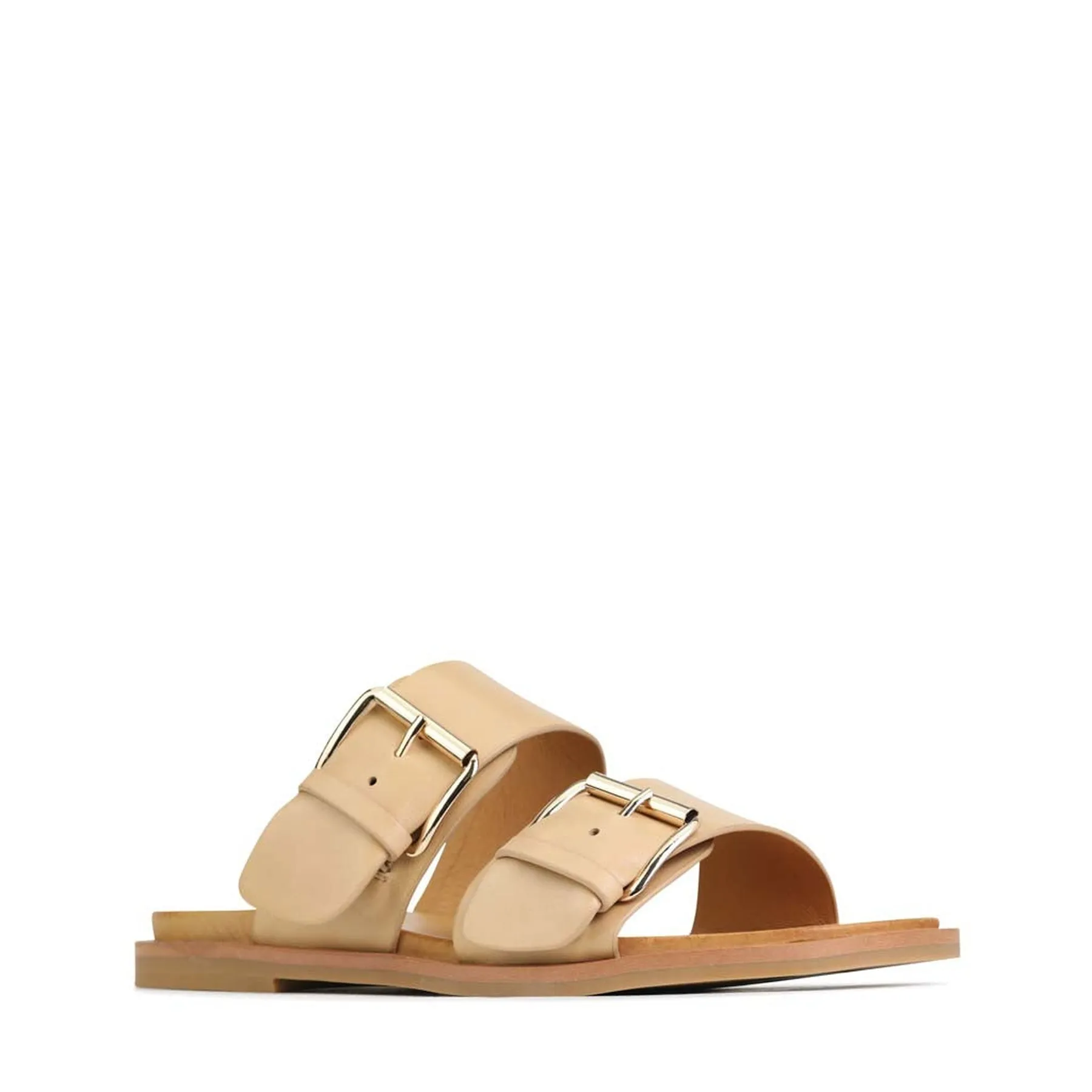 JETT DOUBLE STRAP SLIDE SANDALS LEATHER