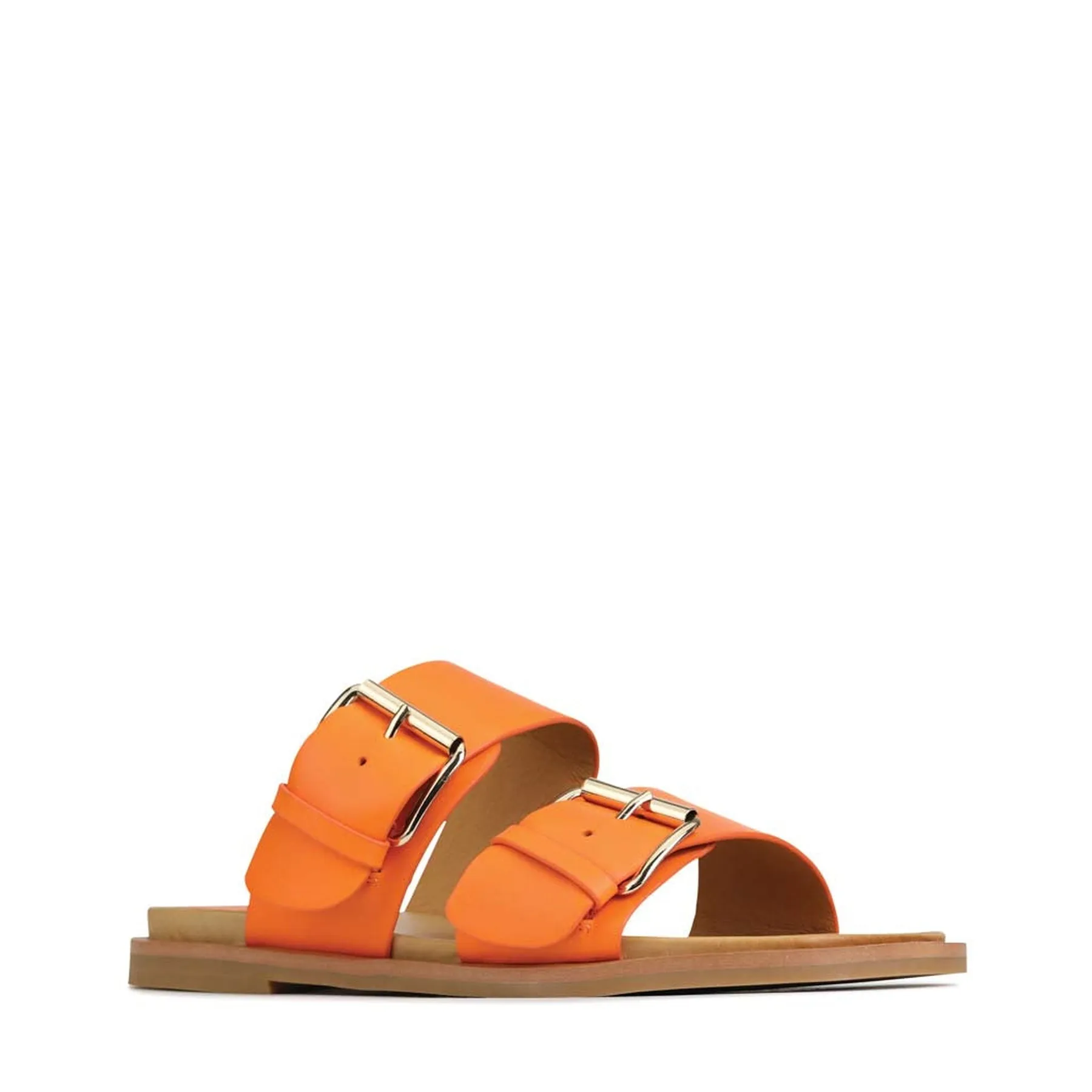 JETT DOUBLE STRAP SLIDE SANDALS LEATHER