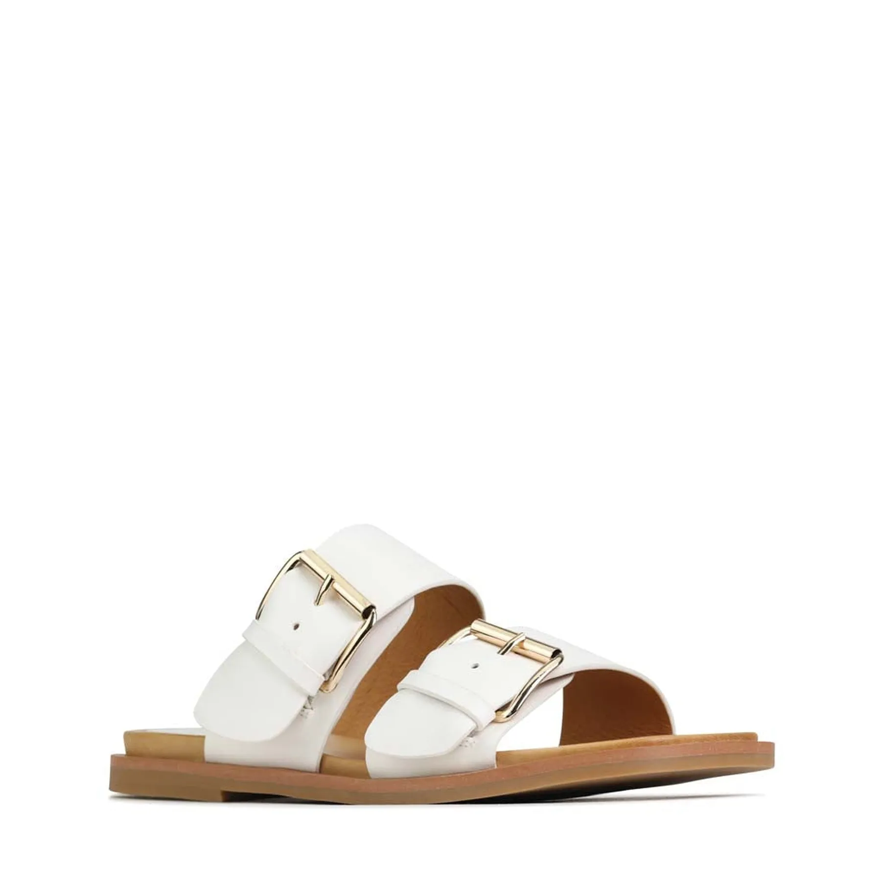 JETT DOUBLE STRAP SLIDE SANDALS LEATHER