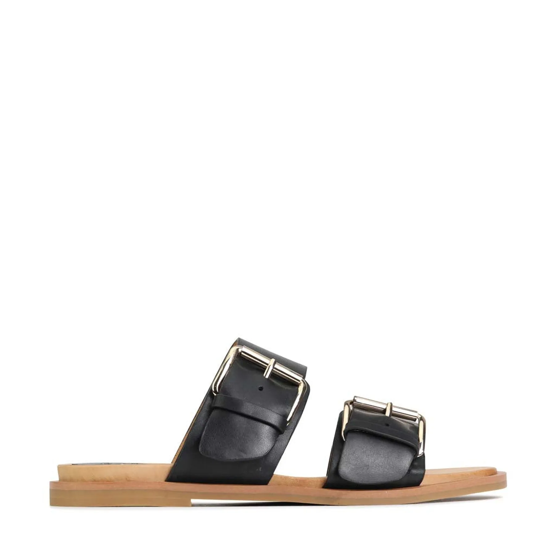 JETT DOUBLE STRAP SLIDE SANDALS LEATHER