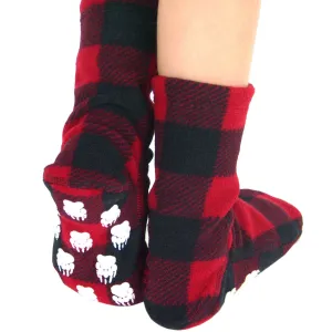 Kids' Nonskid Fleece Socks - Lumberjack