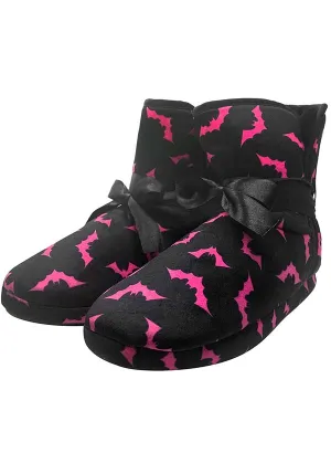 Luna Bats [Black/Neon Pink] | SLIPPER BOOTS*