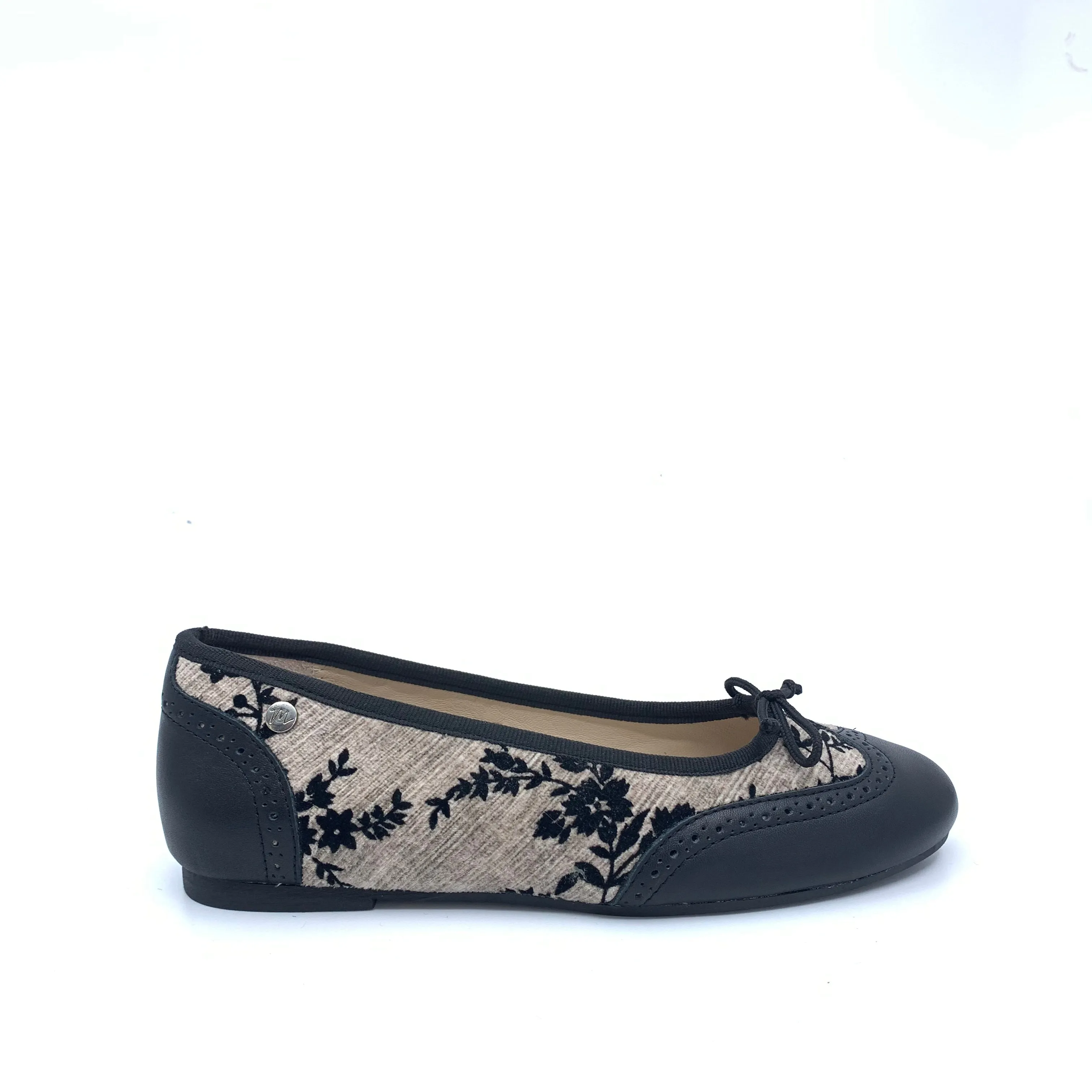 Manuela Taupe and Black Floral Wingtip