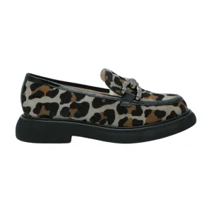 Marian Grey Leopard Print Chunky Loafer