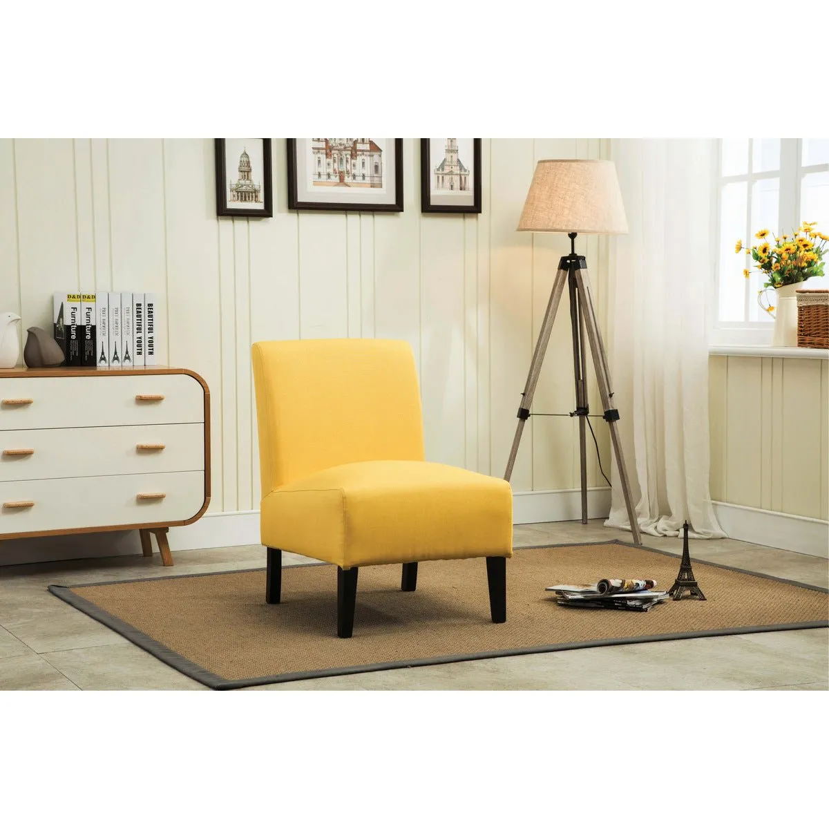 Nadine Slipper Accent Chair in Yellow