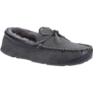 Northwood Sheepskin Moccasin Slippers Grey