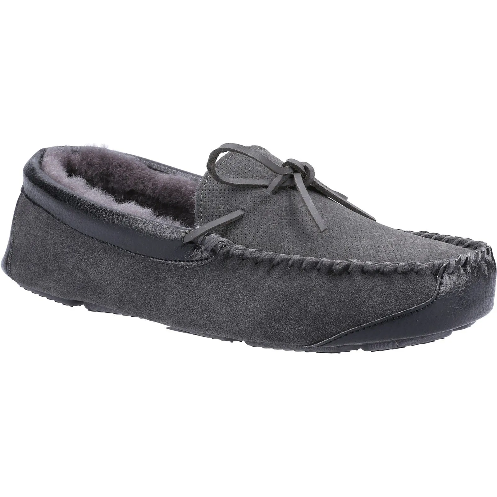 Northwood Sheepskin Moccasin Slippers Grey