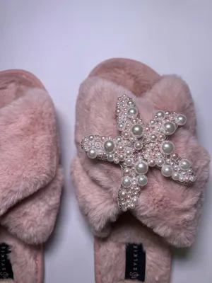 Pearl Starfish Cross Slipper Pink