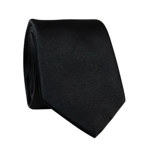 Solid Black Satin Tie