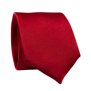 Solid Red Satin Tie