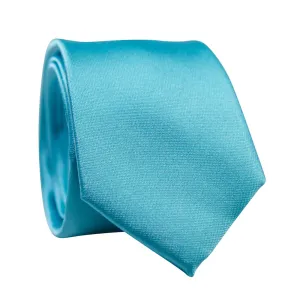 Solid Turquoise Satin Tie