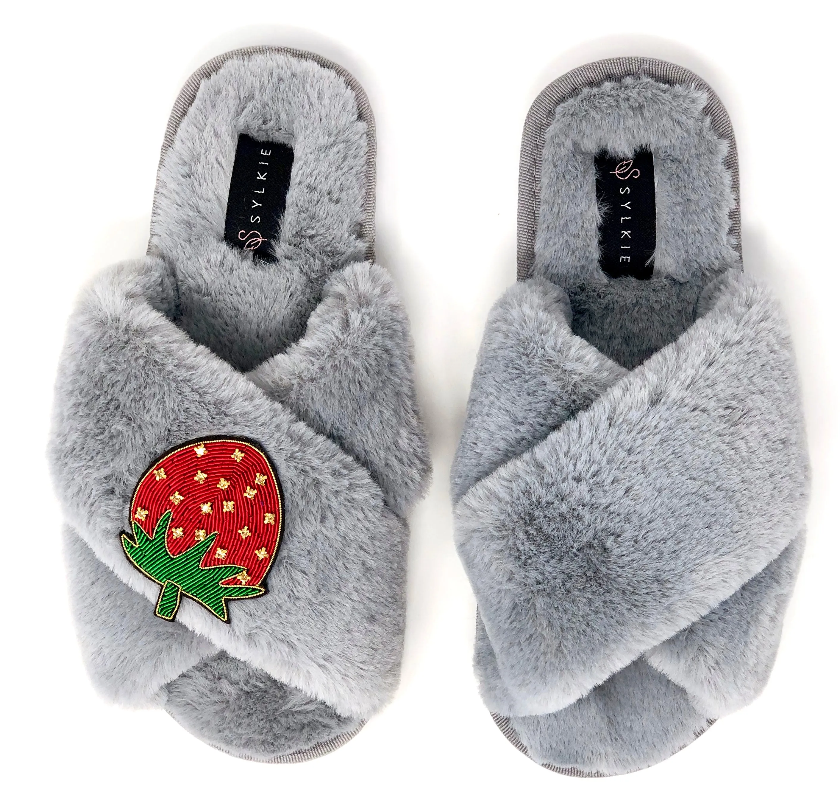 Strawberry Cross Slipper Grey