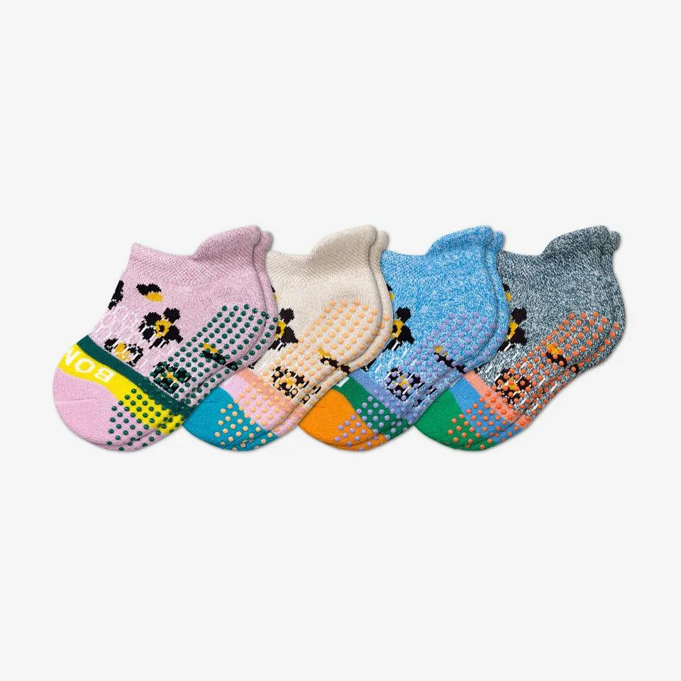 Toddler Leopard Ankle Gripper Sock 4-Pack