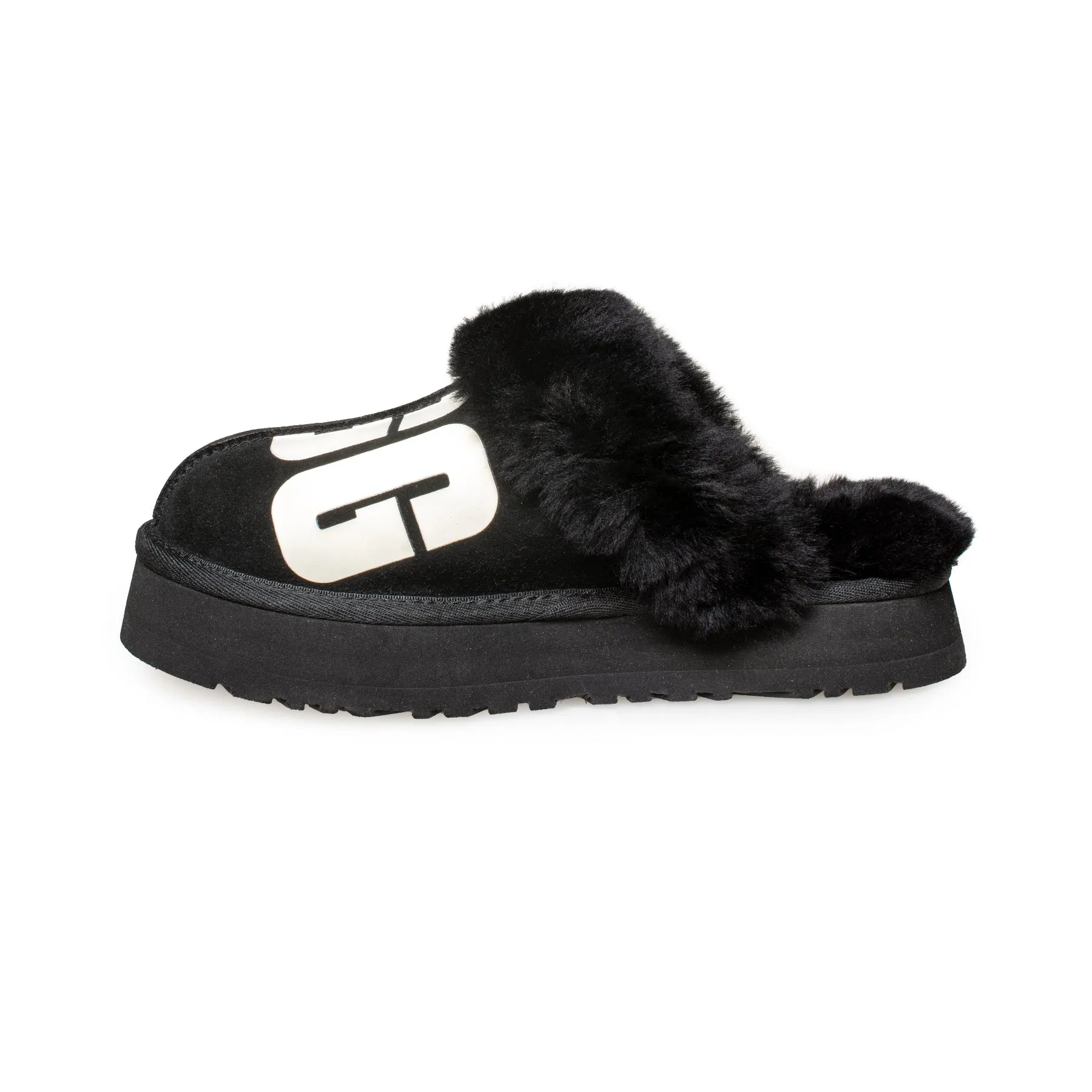 UGG Disquette Chopd Black Slippers - Women's